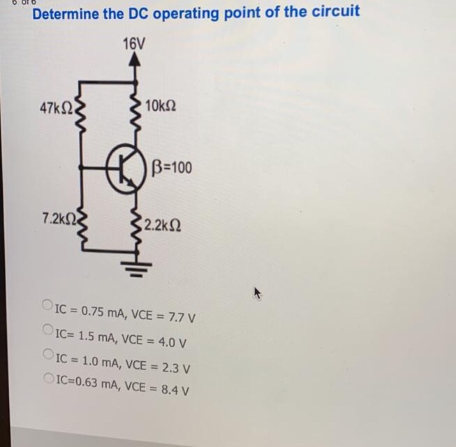 Solved сото Determine the DC operating point of the circuit | Chegg.com