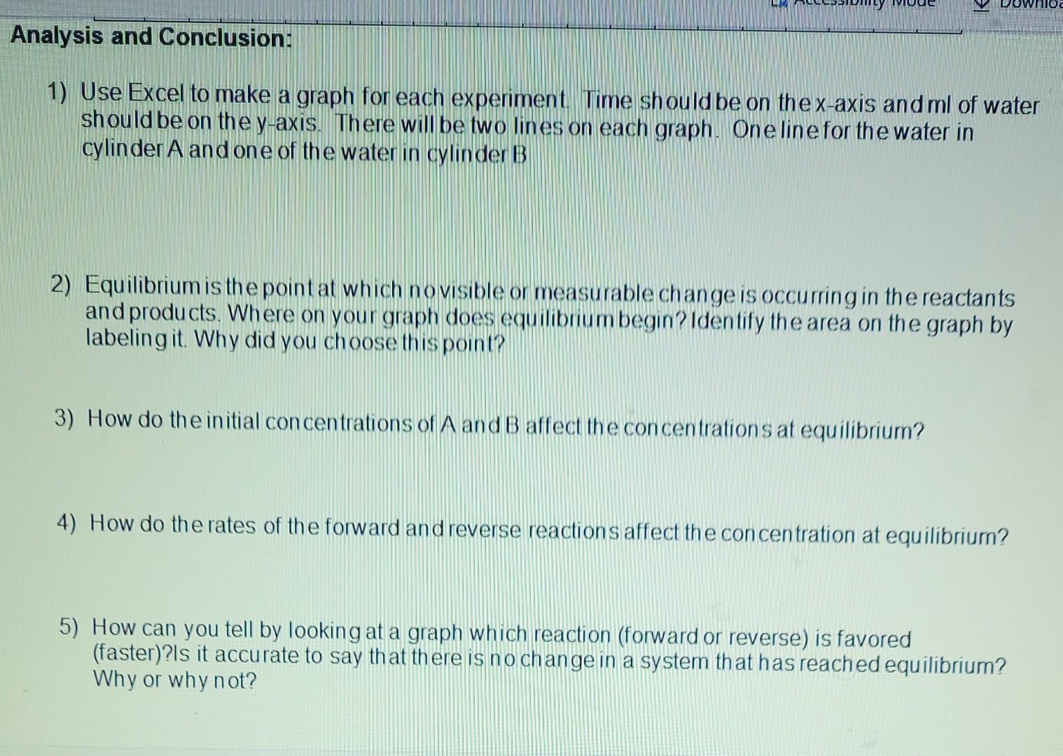 Straw Lab Introduction to Equilibrium Background