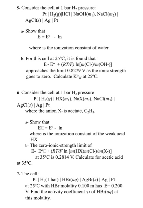 1 A List The Different Types Of Electrodes Employed Chegg Com