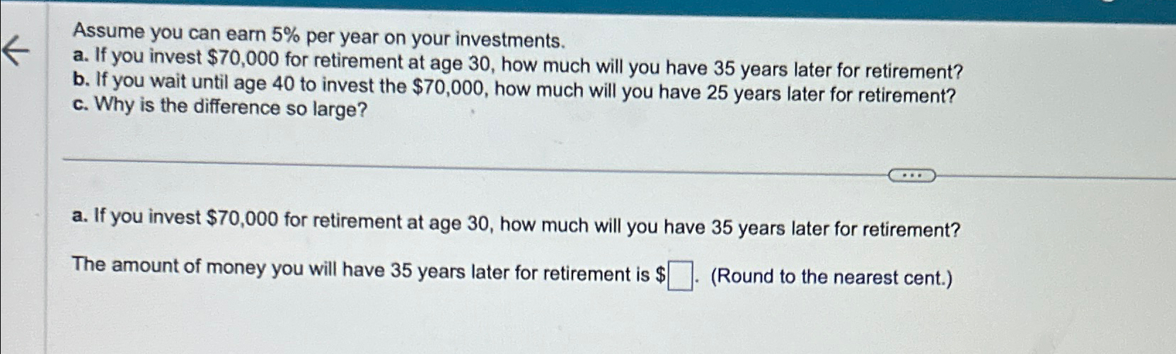 Assume you can earn 5% ﻿per year on your | Chegg.com