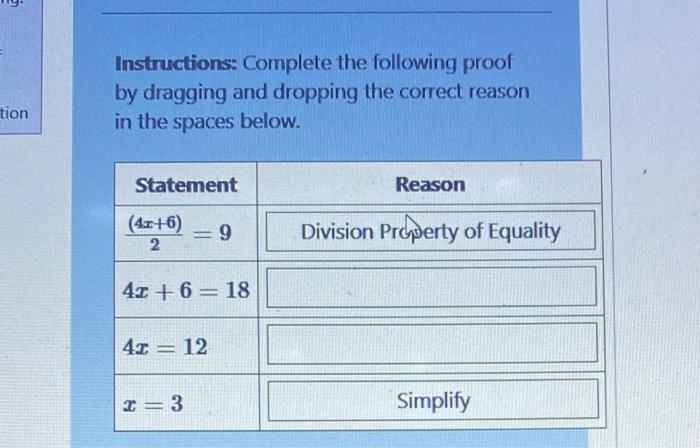 Solved Instructions: Complete The Following Proof By | Chegg.com