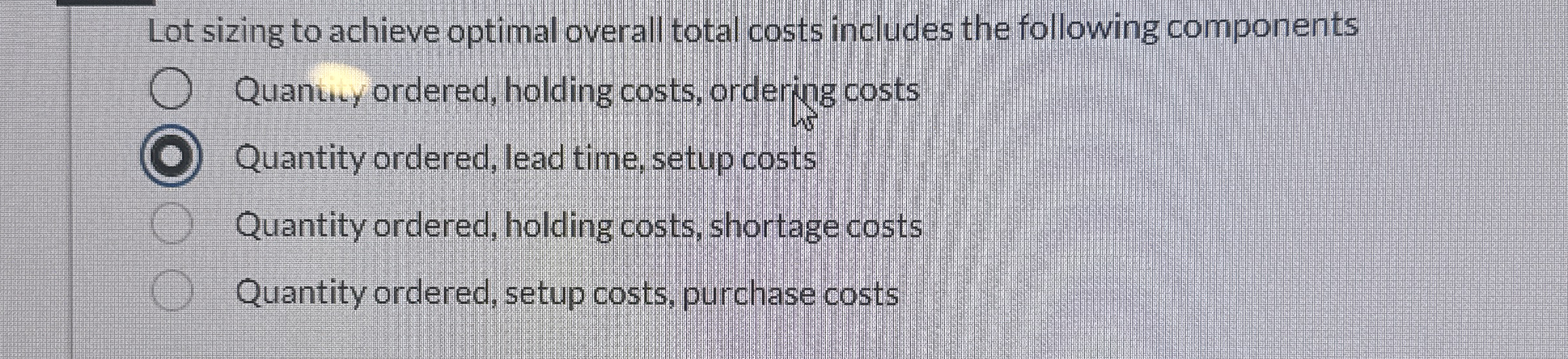 Solved Lot sizing to achieve optimal overall total costs | Chegg.com