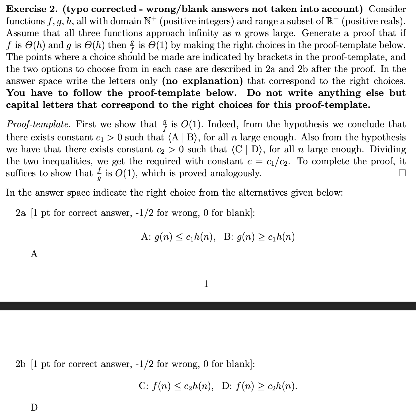 Solved Exercise 2. (typo corrected - ﻿wrong/blank answers | Chegg.com