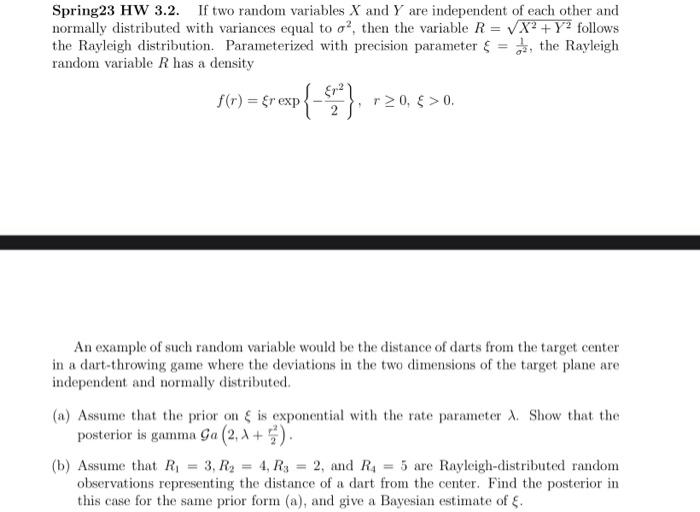 Solved Spring23 HW 3.2. If two random variables X and Y are | Chegg.com