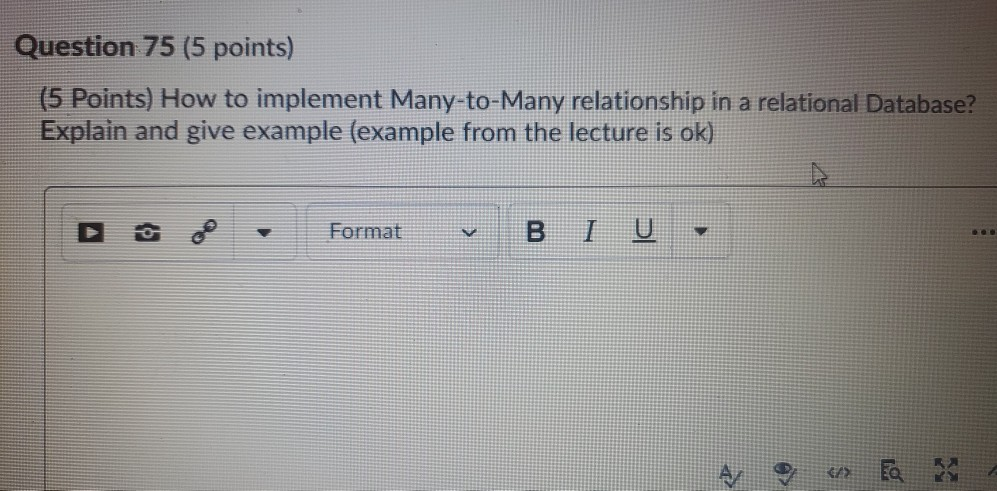 Solved Question 75 (5 points) (5 Points) How to implement | Chegg.com