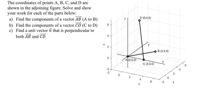 Solved D (0,4,5) The coordinates of points A, B, C, and D | Chegg.com