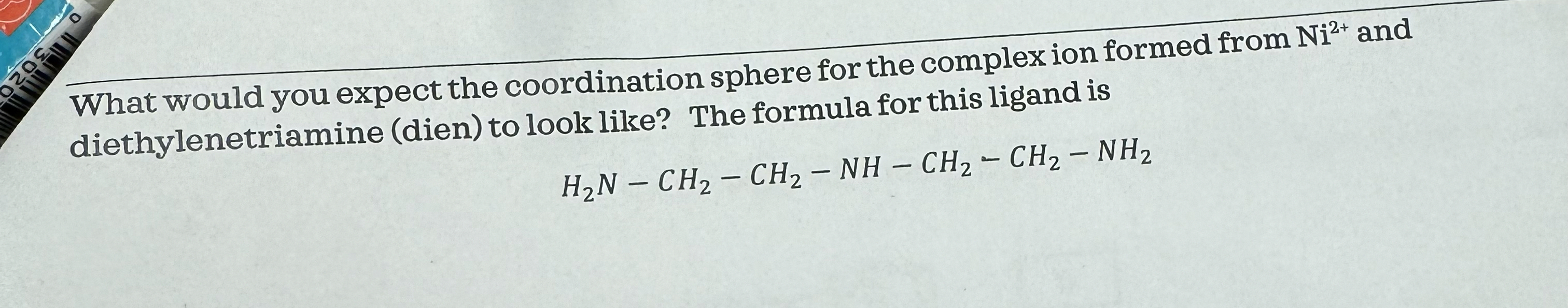 Solved What would you expect the coordination sphere for the | Chegg.com
