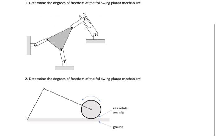 Solved 1. Determine the degrees of freedom of the following | Chegg.com