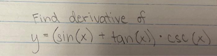 derivative of y=sin(x)tan(x)