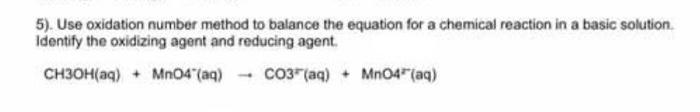 how to balance chemical equation by oxidation number method