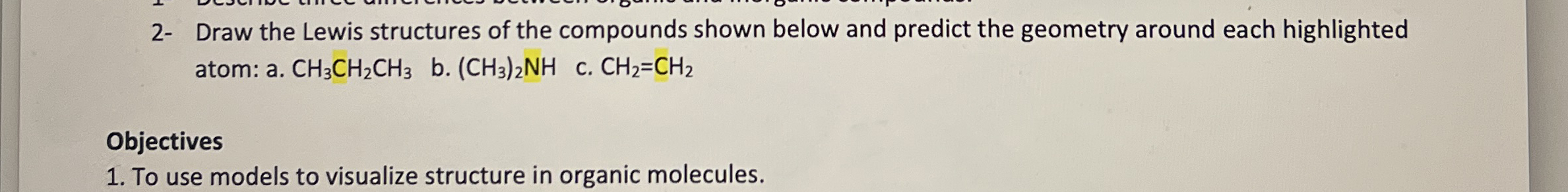 Solved 2- ﻿Draw the Lewis structures of the compounds shown | Chegg.com