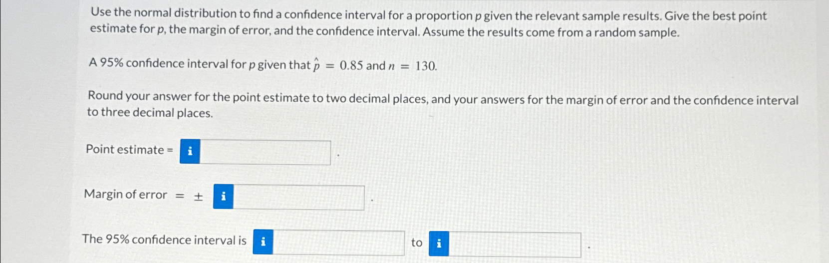 Solved Use the normal distribution to find a confidence | Chegg.com