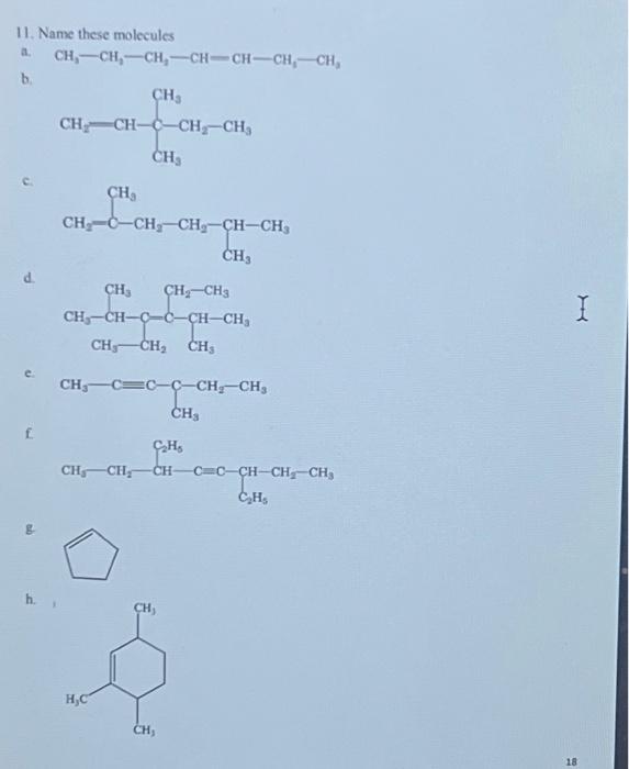 Solved 10. Draw a structural formula for: (complete on | Chegg.com