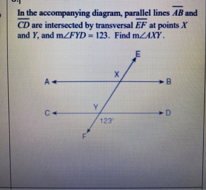 Solved In the diagram, parallel lines AB and CD