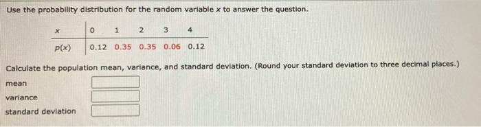 Solved Use the probability distribution for the random | Chegg.com