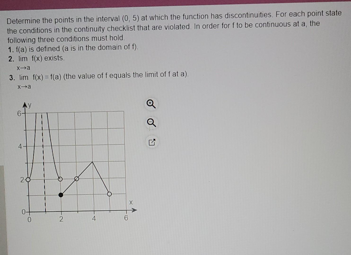Solved Determine the points in the interval (0,5) at which | Chegg.com