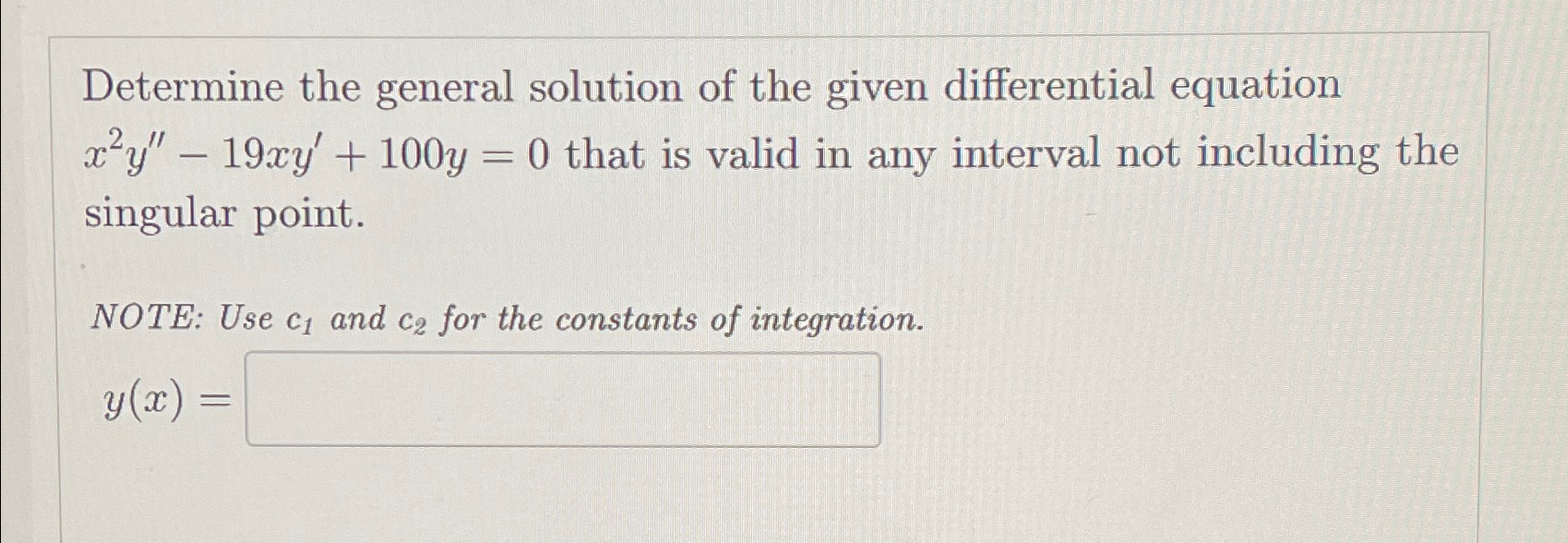 Solved Determine The General Solution Of The Given