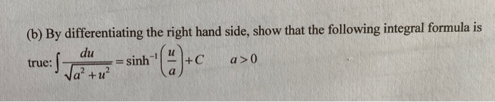 Solved (b) By differentiating the right hand side, show that | Chegg.com