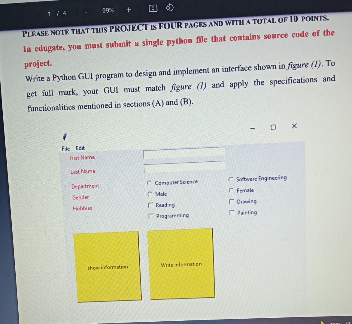 Solved 99% + 1 / 4 PLEASE NOTE THAT THIS PROJECT IS FOUR | Chegg.com