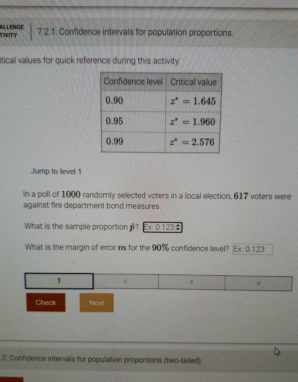 Solved ALLENGE TIVITY 7.2.1: Confidence intervals for | Chegg.com