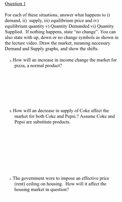 Solved Question 1 For Each Of These Situations Answer What Chegg Com