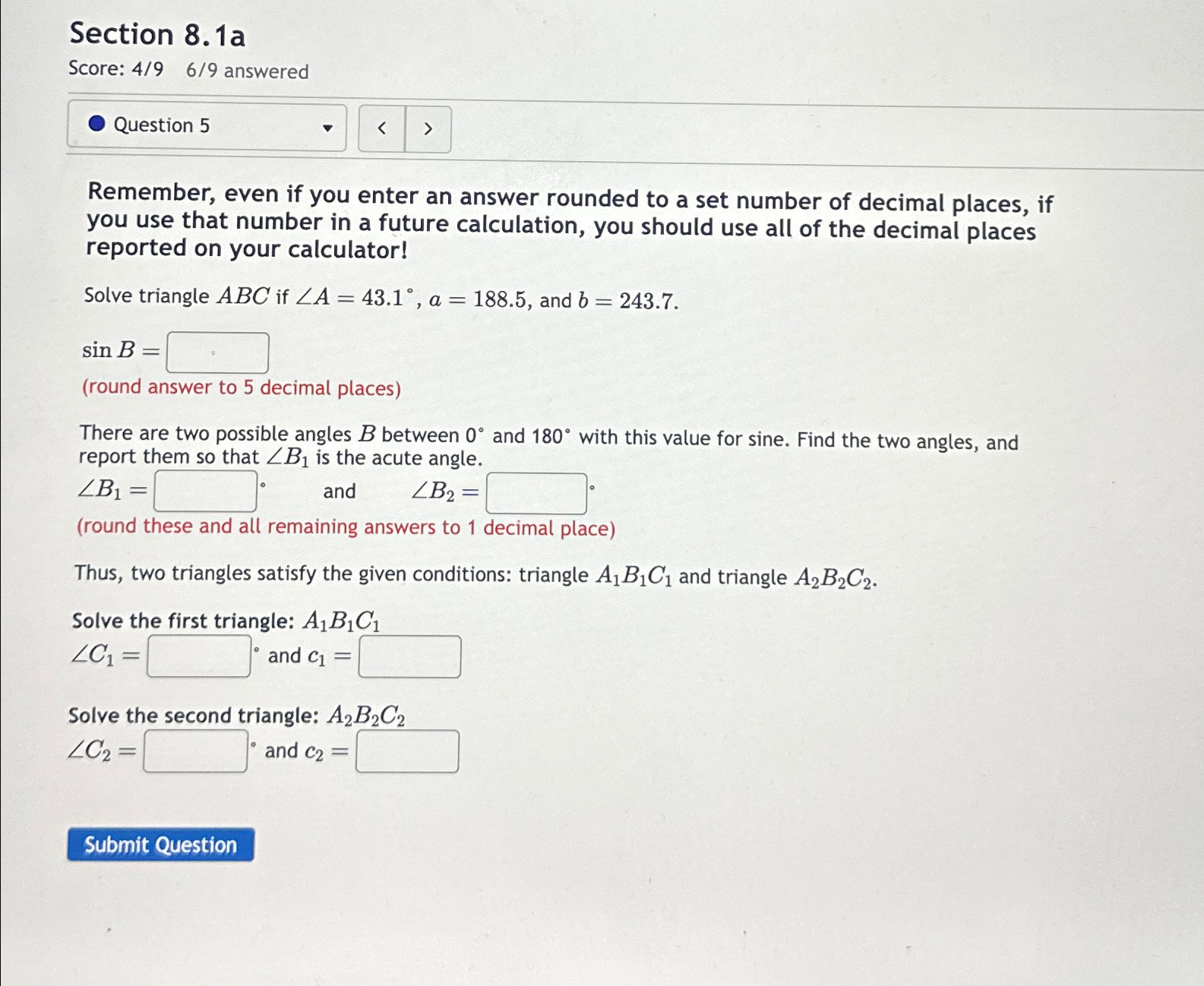 Solved Section 8.1aScore: 4969 ﻿answeredRemember, even if | Chegg.com