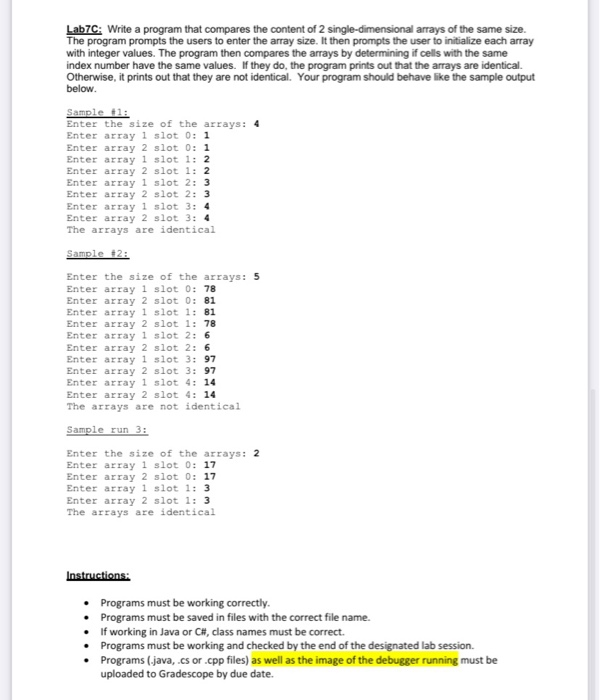 Solved Lab 7A: Thank you, Grace Hopper. You may have heard | Chegg.com