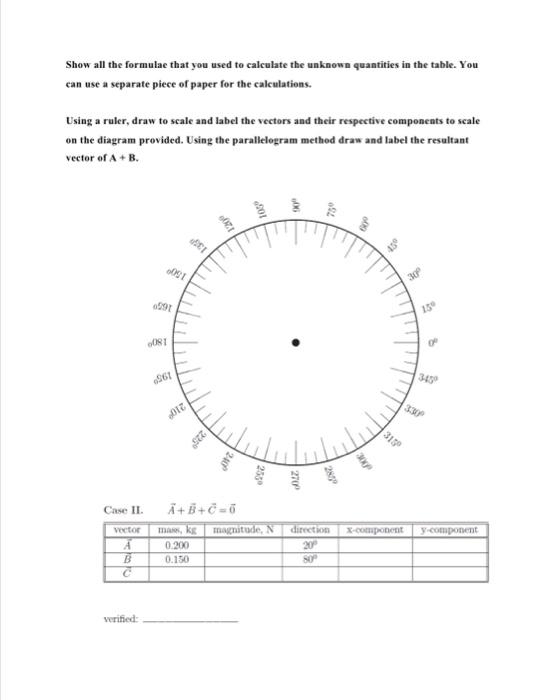 Solved Show all the formulae that you used to calculate the | Chegg.com