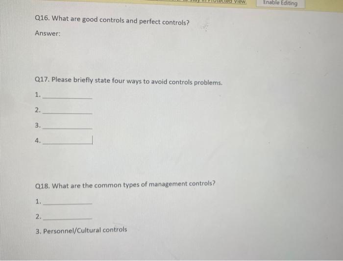 Solved Q16. What are good controls and perfect controls? | Chegg.com