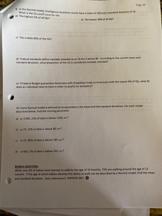 Solved Page 23 Date Name AP Statistics Mrs. McLellan Unit 3 | Chegg.com