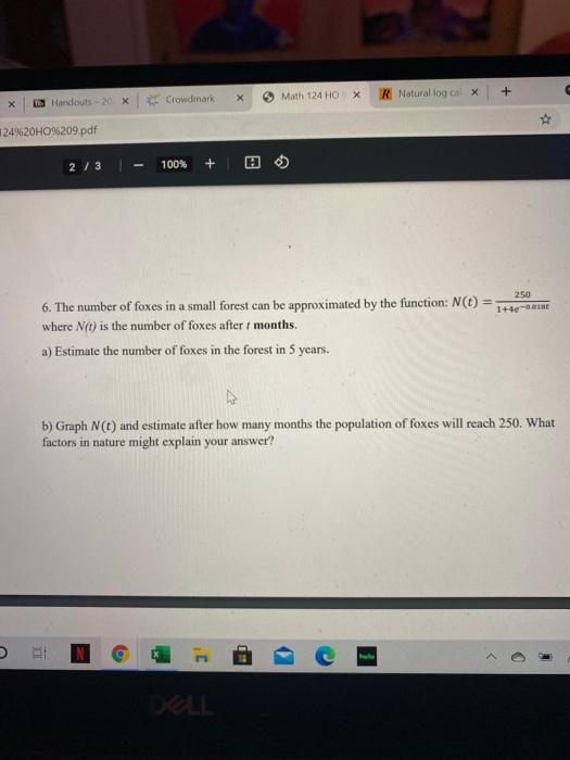 Solved X Crowdmark Math 124 HO X R Natural log calX S | Chegg.com