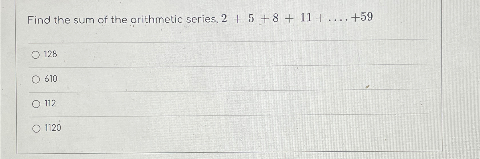 Solved Find the sum of the arithmetic series, | Chegg.com