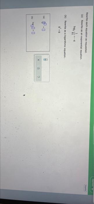 Solved Piev Rewrite Each Equation As Requested A Rewrite