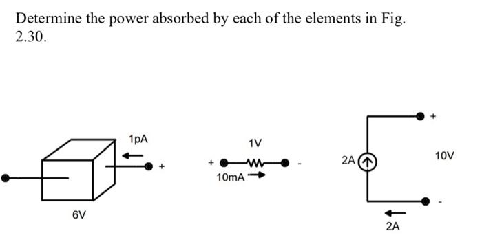 Solved Determine The Power Absorbed By Each Of The Elements | Chegg.com