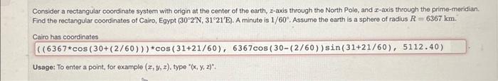 Solved Consider a rectangular coordinate system with origin | Chegg.com