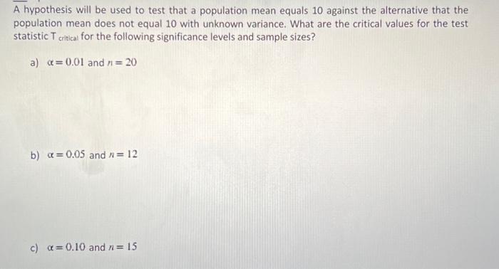 hypothesis test population mean