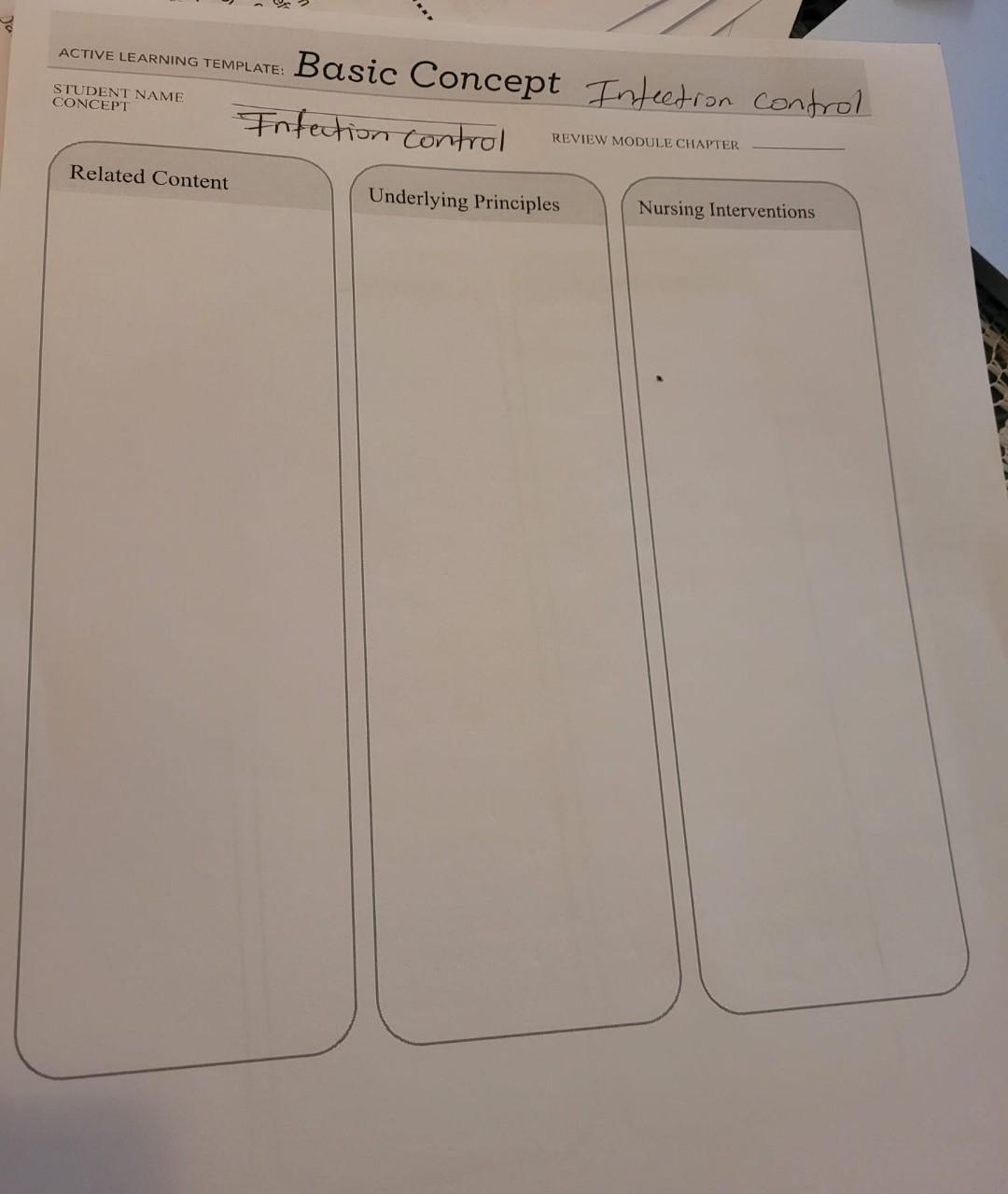 Solved ACTIVE LEARNING TEMPLATE: Basic Concept Infection | Chegg.com