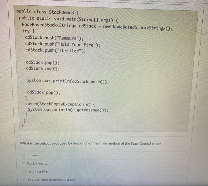 Solved Use the following Java code to answer this question: | Chegg.com