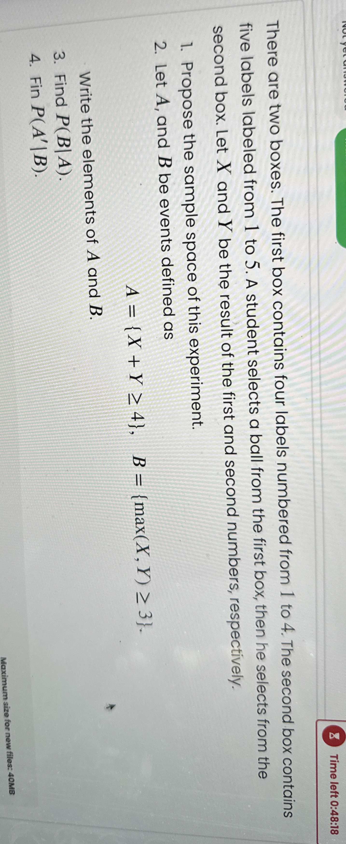 Solved There are two boxes. The first box contains four | Chegg.com