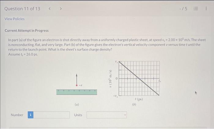 Solved In part (a) of the figure an electron is shot | Chegg.com