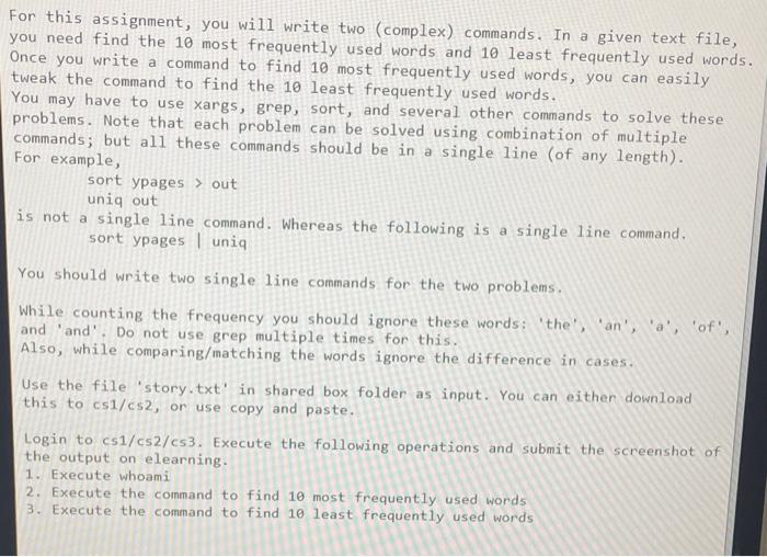 Solved For this assignment, you will write two (complex) | Chegg.com