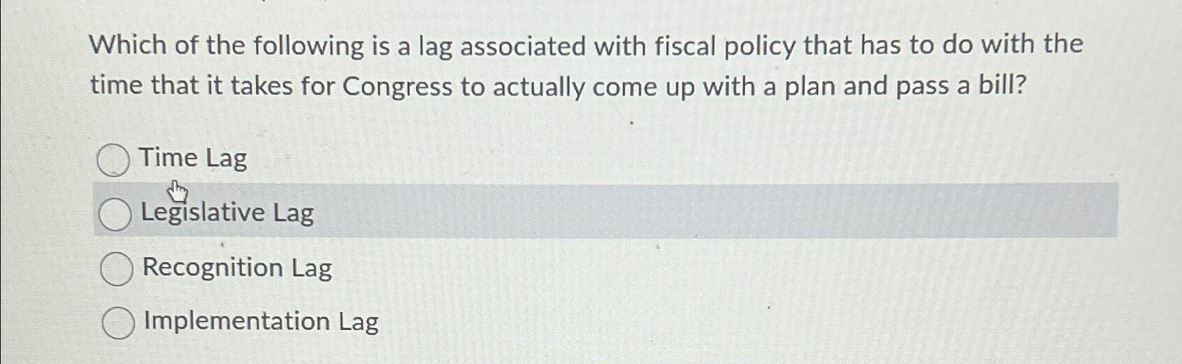 Solved Which of the following is a lag associated with | Chegg.com
