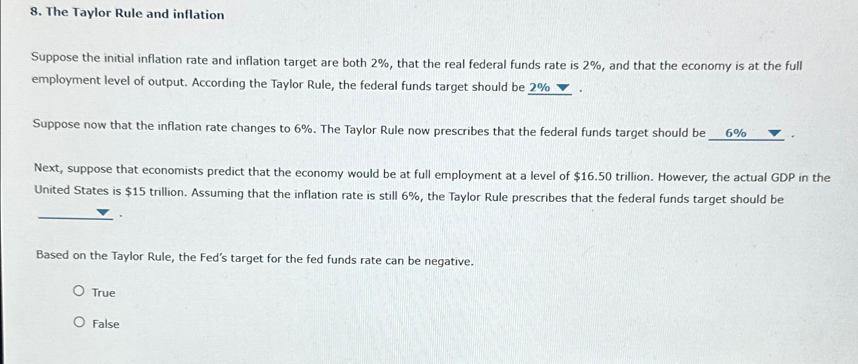 Solved The Taylor Rule and inflationSuppose the initial | Chegg.com