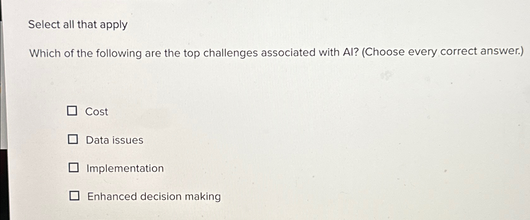 Solved Select all that applyWhich of the following are the | Chegg.com