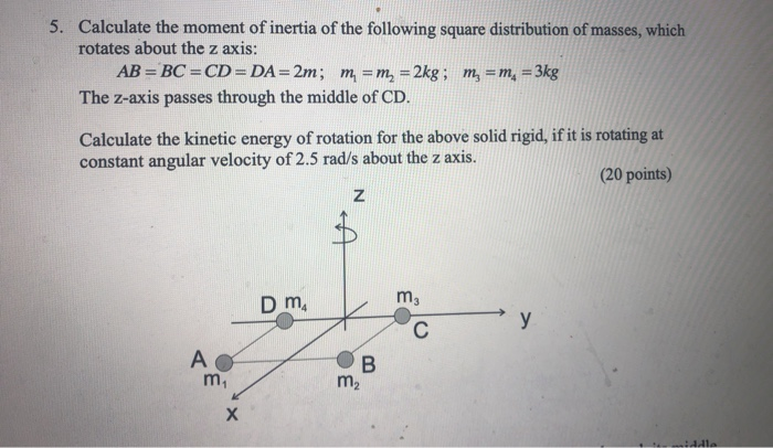 Solved 5. Calculate The Moment Of Inertia Of The Following | Chegg.com