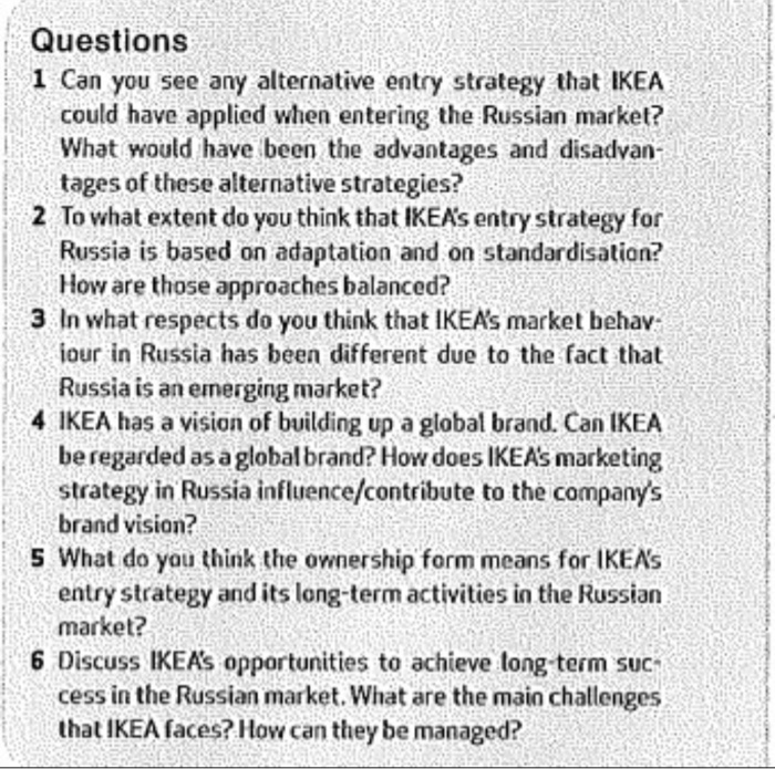 ikea in russia case study answers