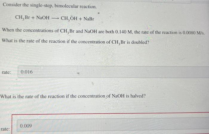 Solved Consider The Single-step, Bimolecular Reaction. | Chegg.com