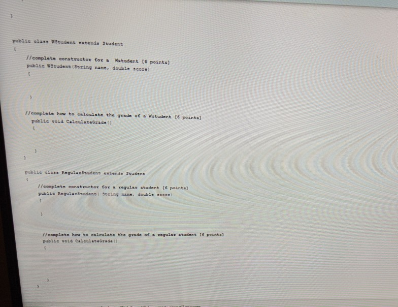 Solved Look the given class 'Student". The class tries to | Chegg.com