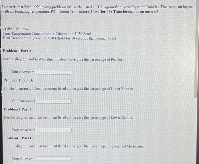Instructions: For the following problems utilize the | Chegg.com