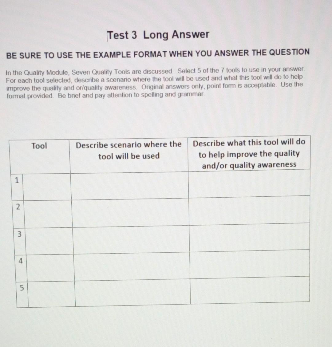 Solved Test 3 Long Answer BE SURE TO USE THE EXAMPLE FORMAT | Chegg.com